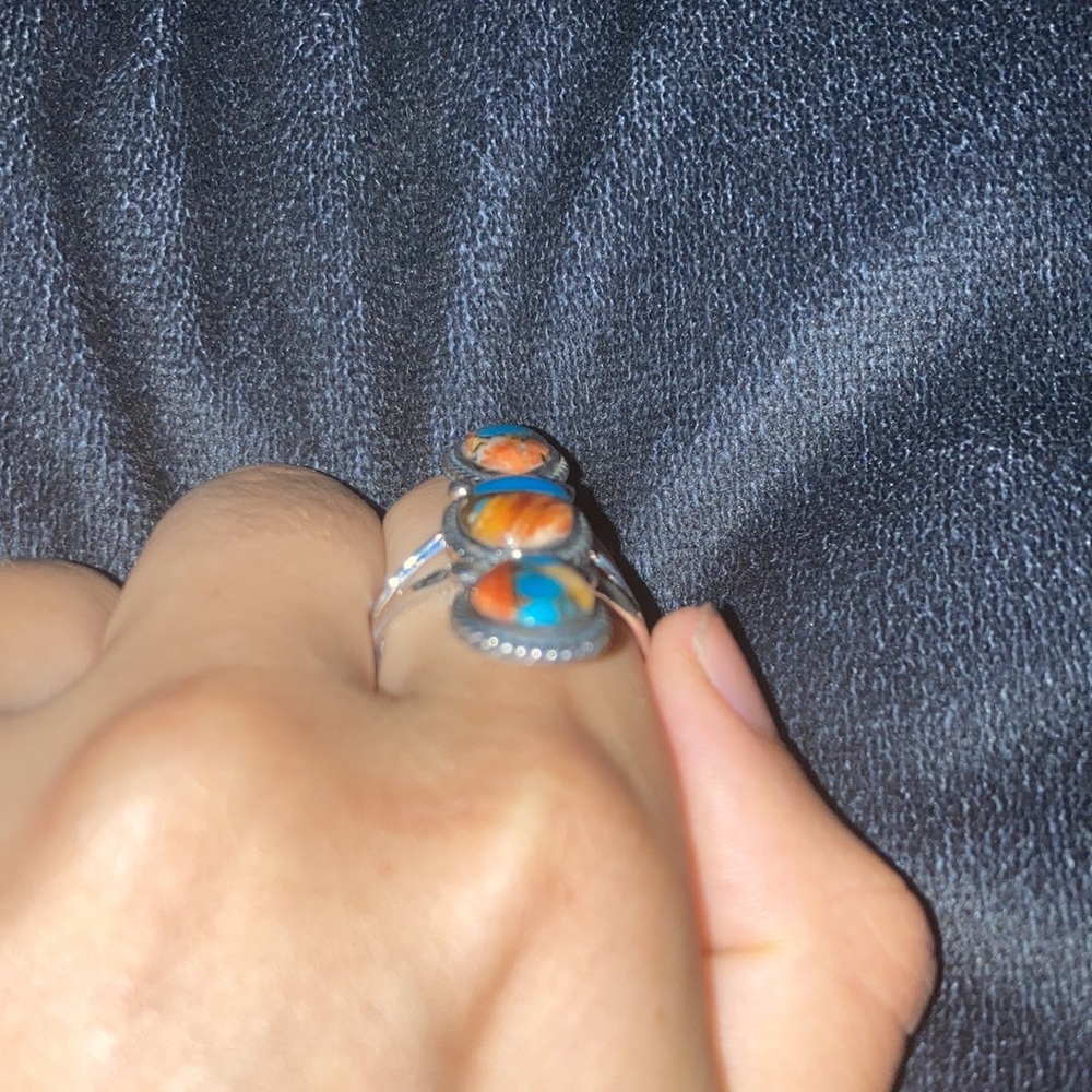 Santa Fe Turquoise Sterling Silver Ring - Picture 3 of 6